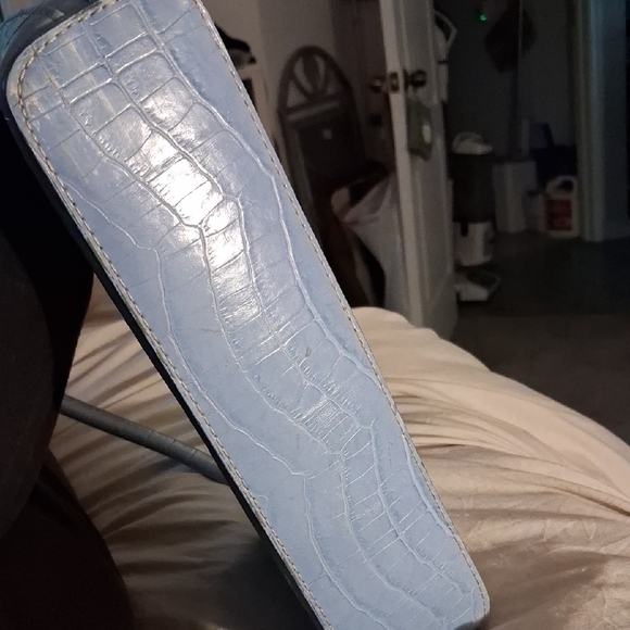 Prada Light Blue Croc-Embossed Shoulder Bag - Picture 6 of 10